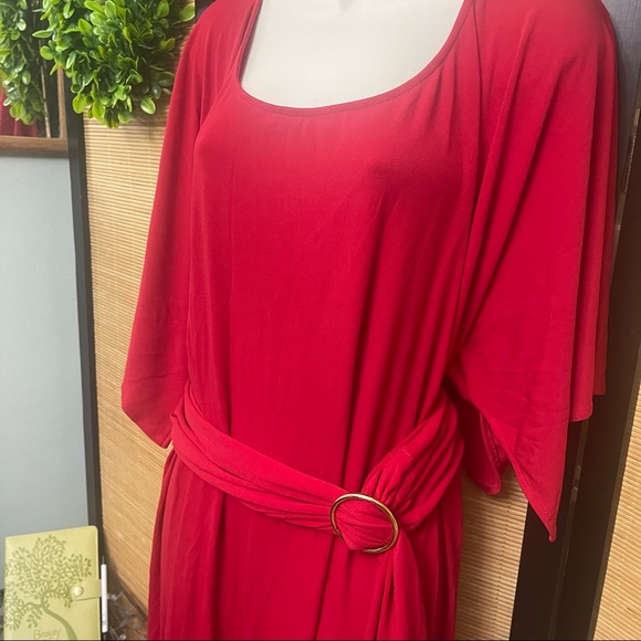 NWT Belted Red Dress - Picture 3 of 6
